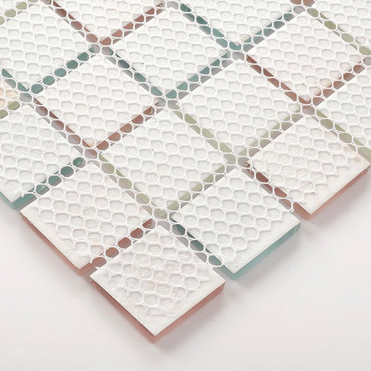 Frendorf | 12" x 12" Peel & Stick Glas Quadrat Gitter Mosaik Peel and Stick Fliese 10-Pack