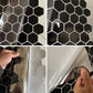Frendorf | Hexagon Wandfliese Fettbeständiger Stahl und Küchenpapiertapete