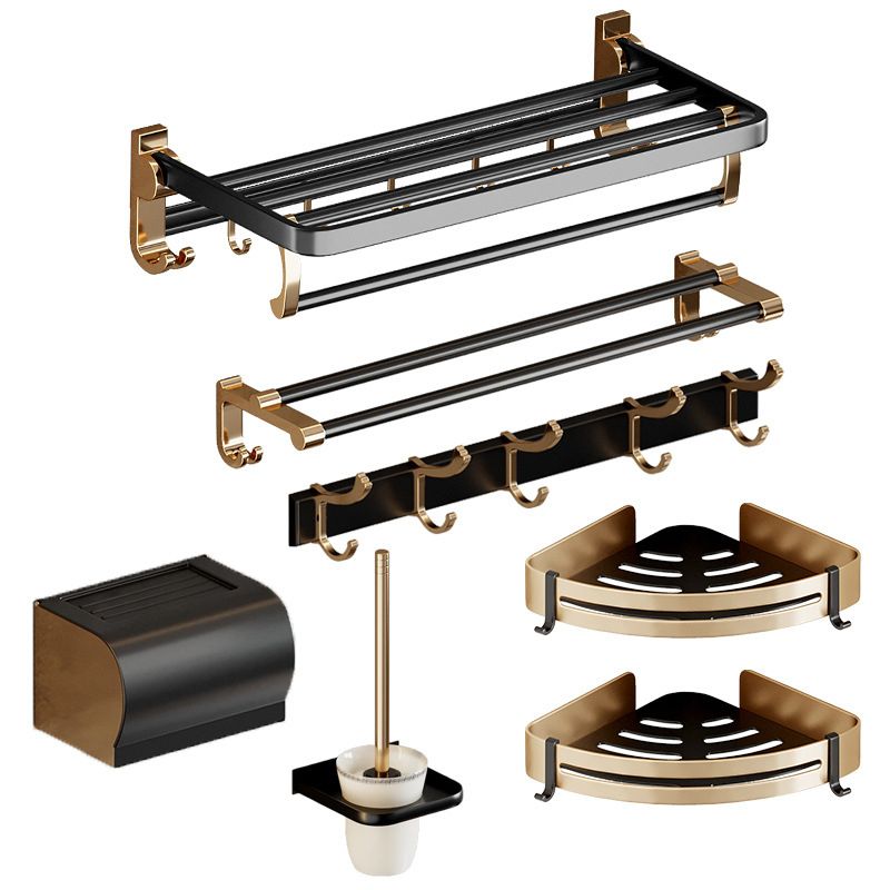 Frendorf | Traditionelles Schwarzes Aluminium Badbeschläge Set Badezimmer Zubehör Kit