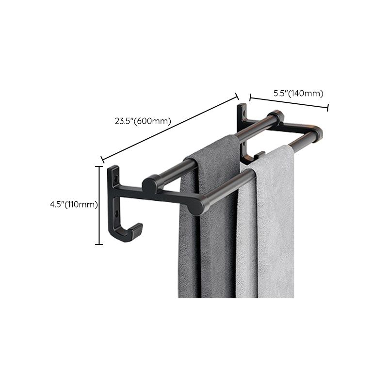 Frendorf | Modernes Aluminium-Badezimmerzubehör-Set Matt Schwarz Badregal/Handtuchhalter/Papierhalter
