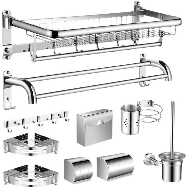 Frendorf | Modernes Badezimmerzubehör Hardware Set Silber Badezimmer Hardware