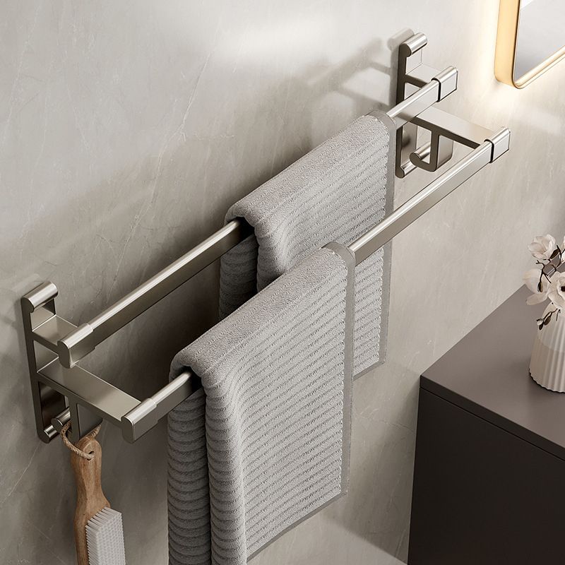 Frendorf | Graues Badezimmer Zubehör Set Zeitgenössischer Stil Aluminium Handtuchstange