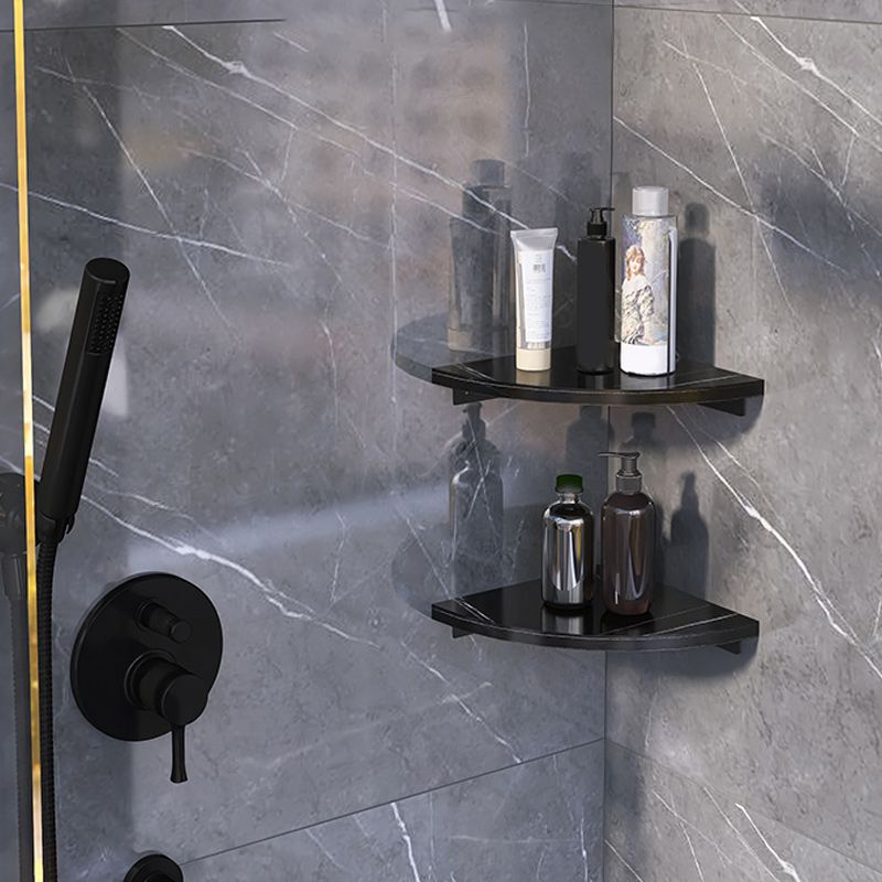 Frendorf | 3-teiliges modernes Badezimmer-Zubehörset Marmor und Metall Badregal