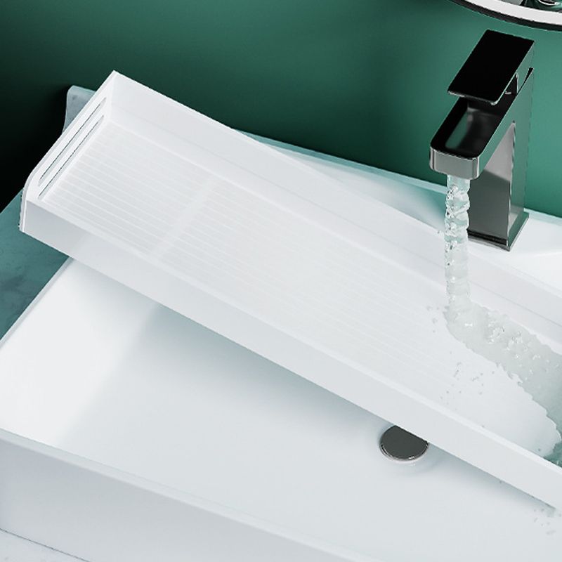 Frendorf | 2-teiliges modernes Badezimmer-Accessoire-Set Weiß rechteckiges Badregal