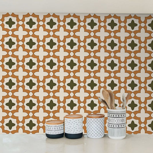 Frendorf | Beige Tone Peel & Stick Fliese Quadrat Muster Druck Einzelne Fliese