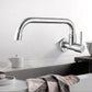 Frendorf | Moderner Brückenwasserhahn 304 Edelstahl Knopfgriff Schwenkauslauf Wandmontierter Wasserhahn