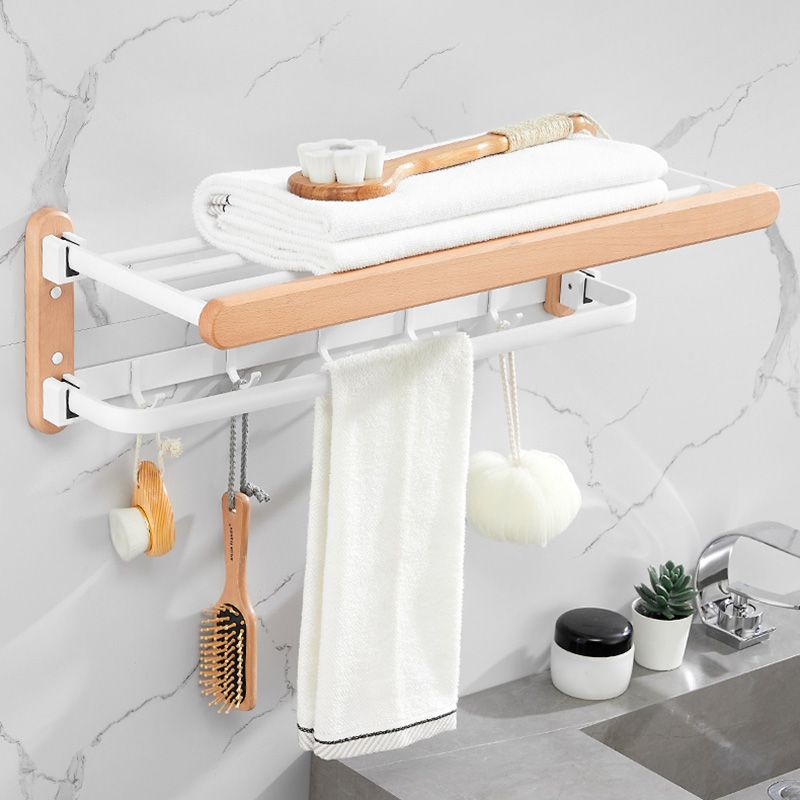 Frendorf | Weißes 7-teiliges Badaccessoire-Set Holz- und Metall-Badset