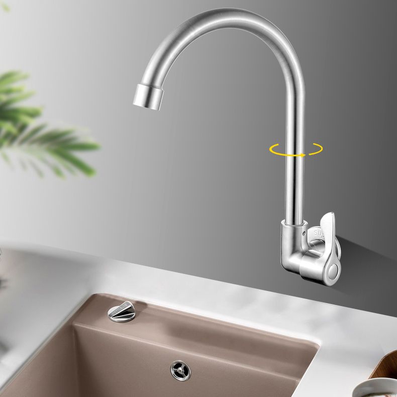 Frendorf | Moderner Brückenwasserhahn 304 Edelstahl Knopfgriff Schwenkauslauf Wandmontierter Wasserhahn
