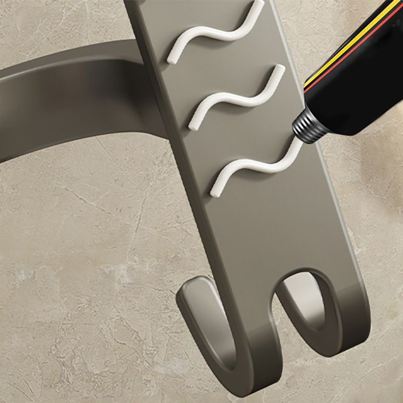 Frendorf | 2-teiliges modernes Badzubehörset aus Aluminium mattgrau Handtuchstange
