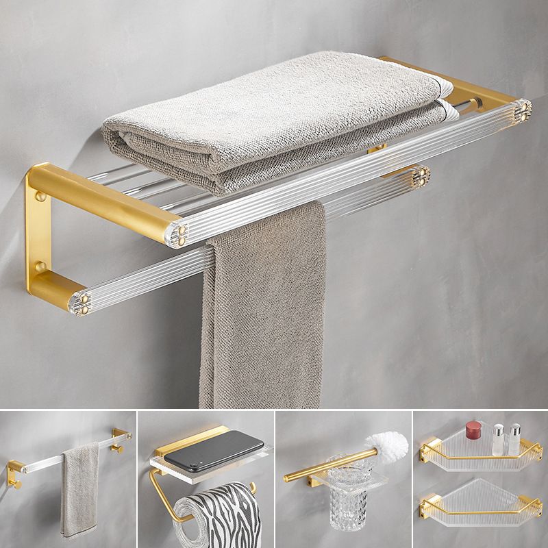 Frendorf | Badezimmer Zubehör Set in Gold Metall und Acryl Badzubehör Set