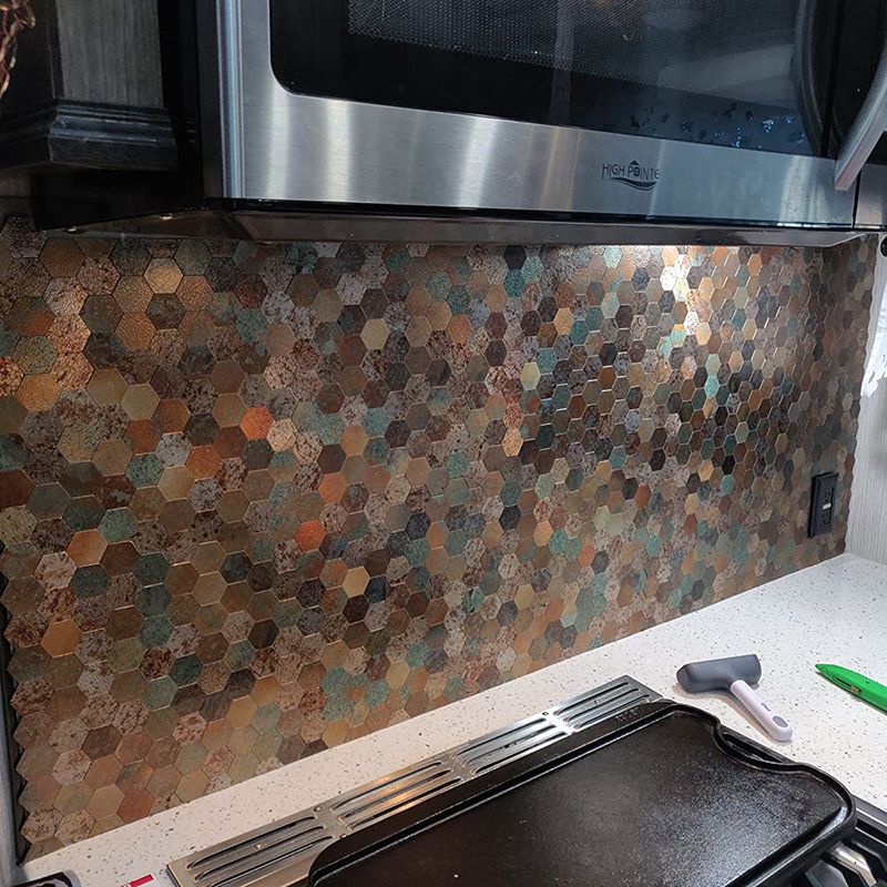 Frendorf | Modern Tile-Peel & Stick Metallmosaikfliese Sechseckige Peel & Stick U-Bahnfliese