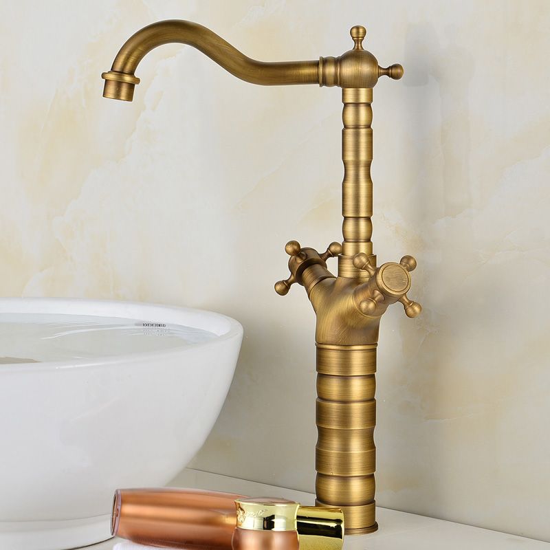 Frendorf | Deck Mounted Copper Roman Tub Faucet Double Handles Roman Tub Faucet Set