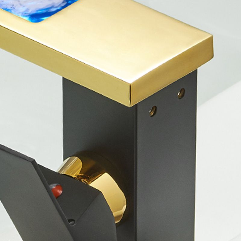 Frendorf | Moderner Wasserfallauslauf Waschbeckenarmatur mit LED Messing Waschbeckenarmatur