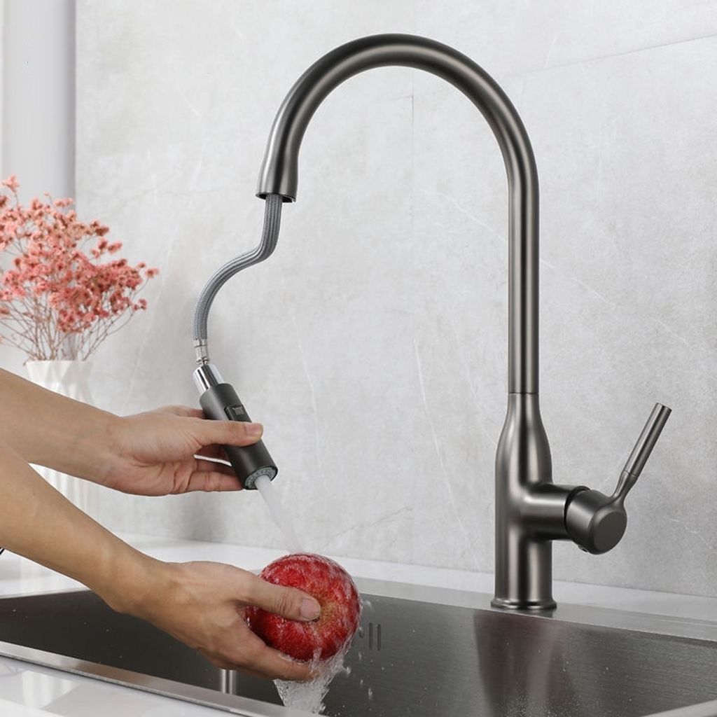 Frendorf | Moderner Pull-down Wasserfüller Einhand Hochbogen Küchenspülenarmatur