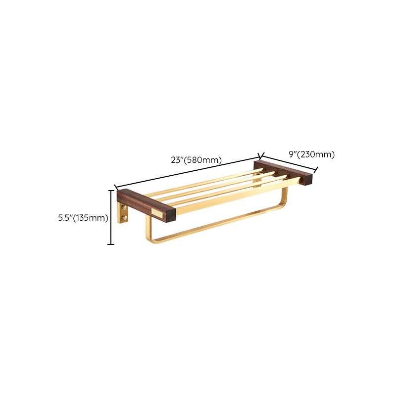Frendorf | Holz- und Aluminium-Badehardware-Set Goldenes Badezimmerzubehör-Set