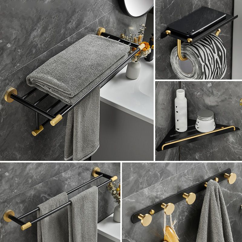Frendorf | 5-teiliges modernes Badezimmerzubehör Set aus schwarzem Messing Badezimmerhardware