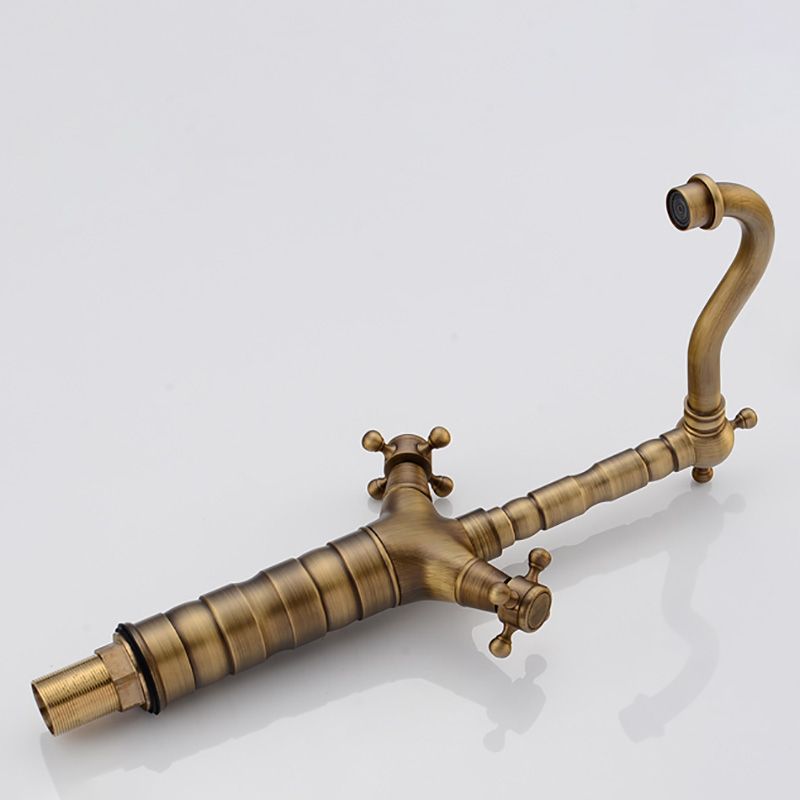 Frendorf | Deck Mounted Copper Roman Tub Faucet Double Handles Roman Tub Faucet Set