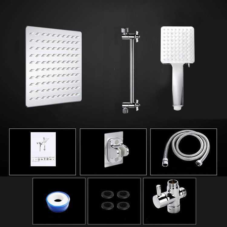 Frendorf | Pull down Dual Shower Head Square High Arch Shower Head Combo in Chrome
