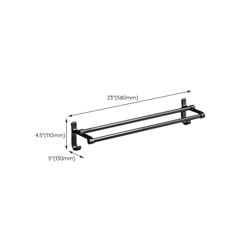 Frendorf | Klassisches Badzubehör Set in Aluminium Schwarz Finish Bademantelhaken/ Handtuchstange