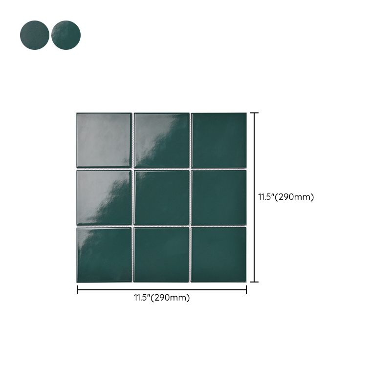 Frendorf | Quadrat Mosaik Peel & Stick Fliese in Grün Wasserbeständige Mosaikfliese