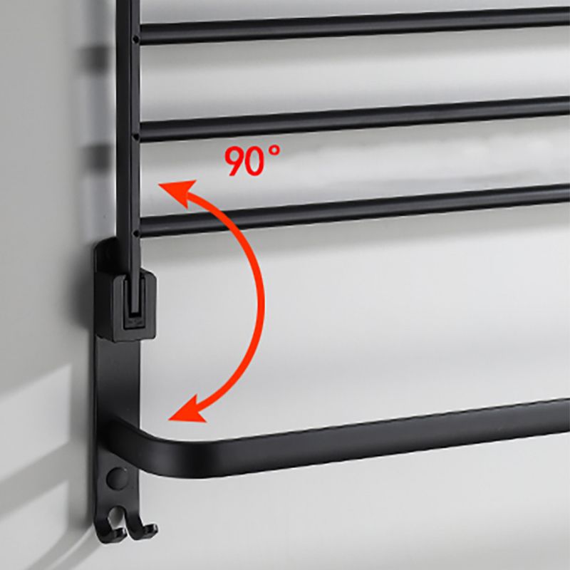 Frendorf | Zeitgemäßes Badezimmerzubehör-Set Schwarze Oberfläche Bademantelhaken/Handtuchring Bar