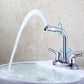 Frendorf | 2-Handgriff Gebürstetes Nickel Weitläufiger Wasserhahn 2-Loch Centered Badezimmer Waschbecken Wasserhahn mit Messing