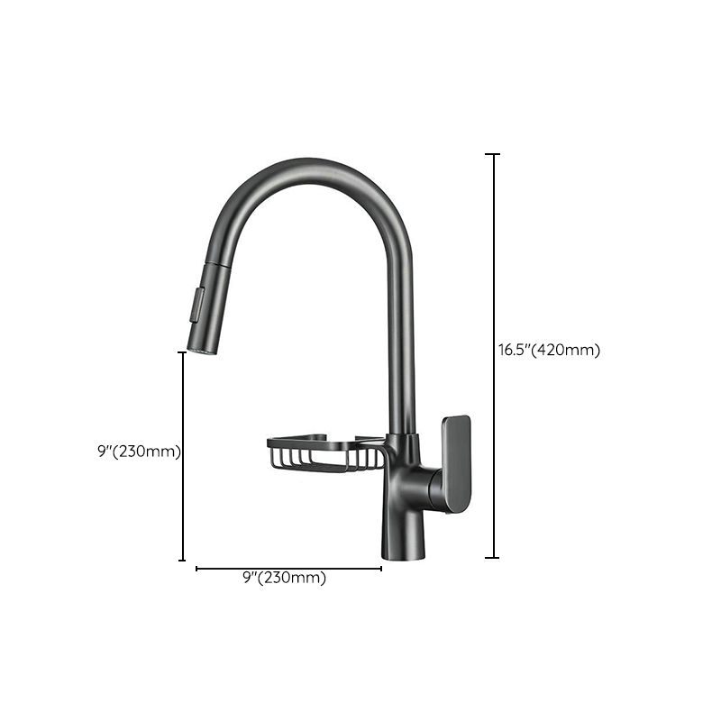 Frendorf | Ganshals Küchenspüle Wasserhahn Drehauslauf mit Pull-Down Spraykopf