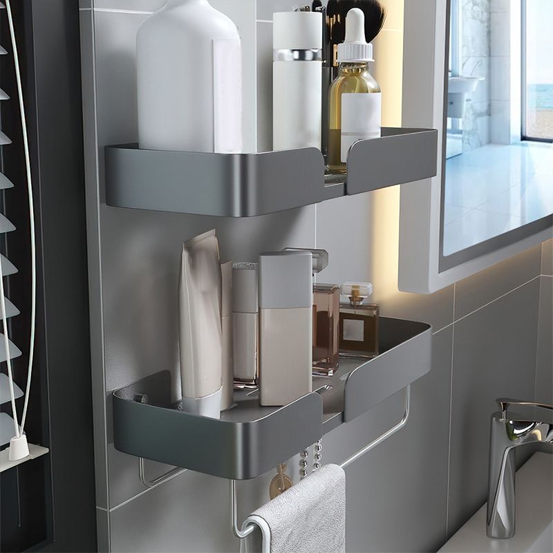 Frendorf | 3-teiliges modernes Badezimmer-Hardware-Set Aluminium Badregal in Grau
