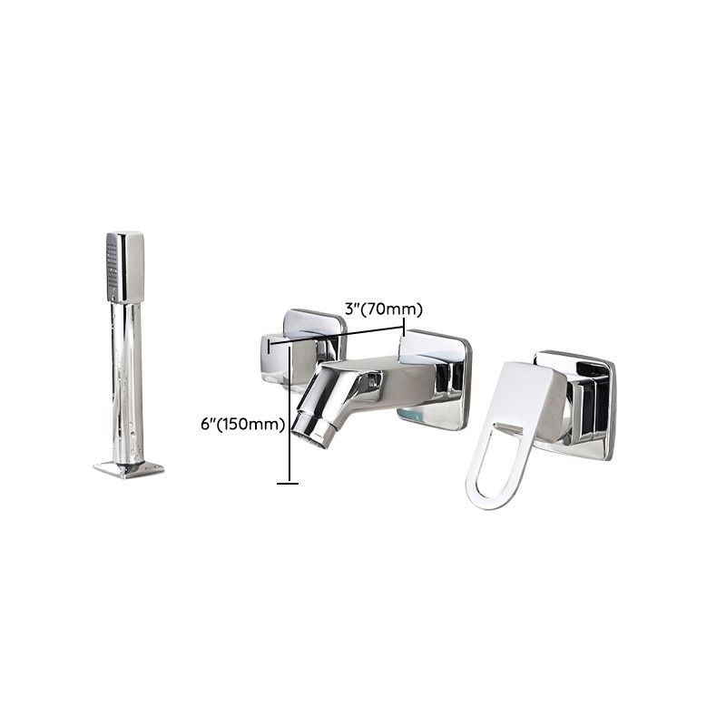 Frendorf | Wandmontierter Wasserhahn Messinghebelgriff Badezimmer Wasserhahn Handbrause