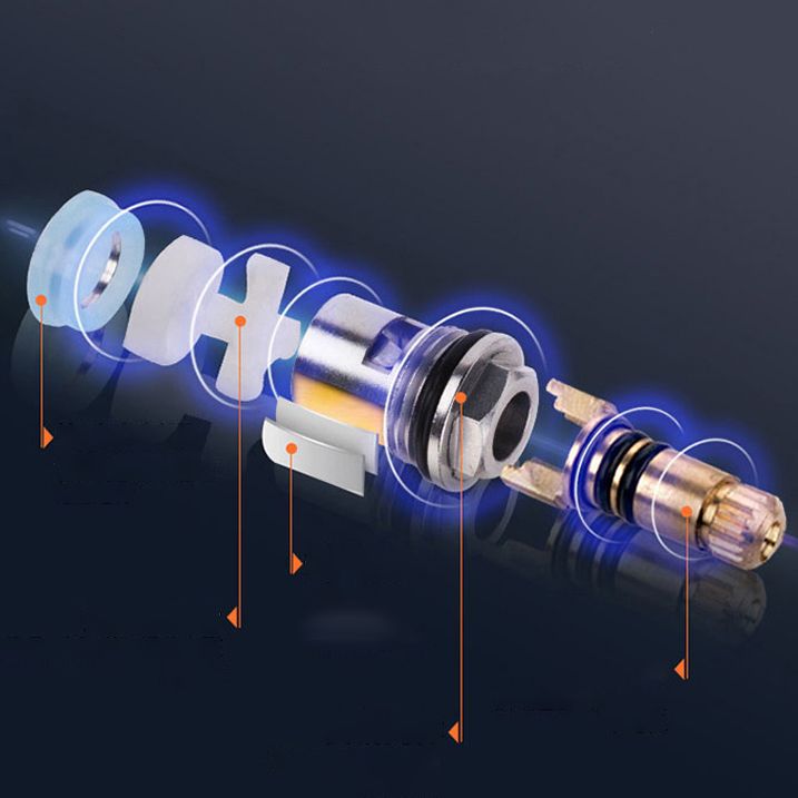 Frendorf | Zeitgenössischer Centerset Wasserhahn Knopfgriff Niedriger Bogen Massivmessing Wasserhahn