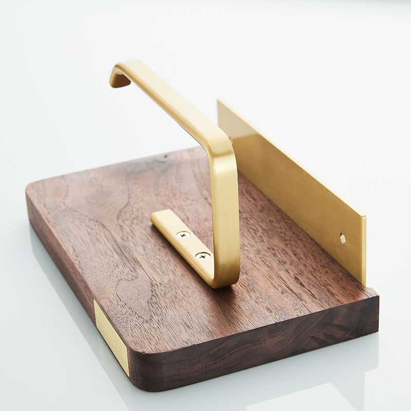 Frendorf | Holz- und Aluminium-Badehardware-Set Goldenes Badezimmerzubehör-Set
