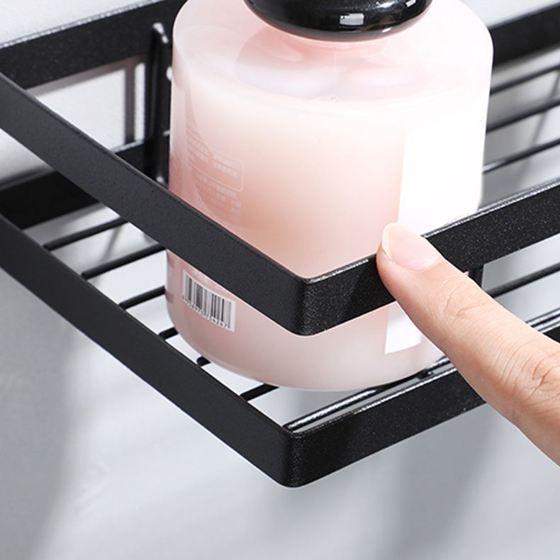Frendorf | 2-teiliges Badregal aus mattschwarzem Metall Badezimmer-Hardware-Set