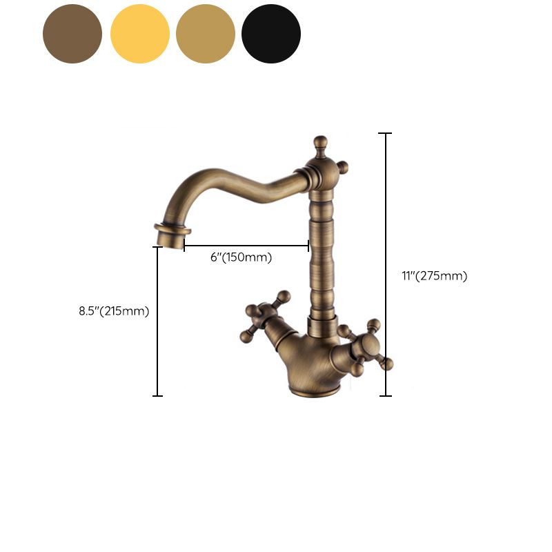 Frendorf | Deck Mounted Copper Roman Tub Faucet Double Handles Roman Tub Faucet Set