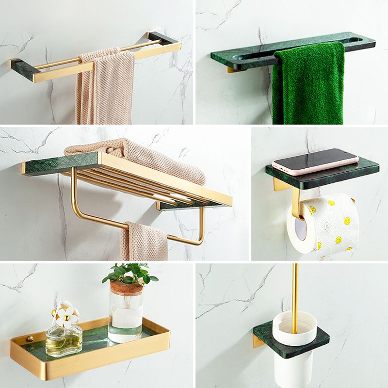 Frendorf | Golden Bath Hardware Set Messing & Marmor Badezimmer Zubehör Set