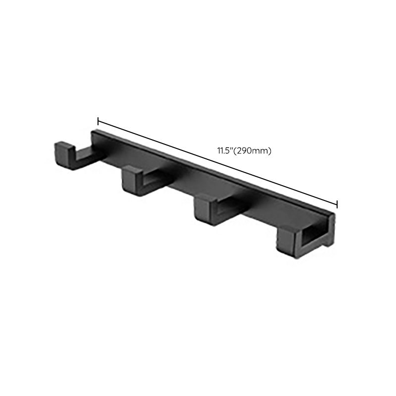 Frendorf | Modern Classic Badzubehörset aus Edelstahl Matt Schwarz Bademantelhaken/Handtuchring Bar