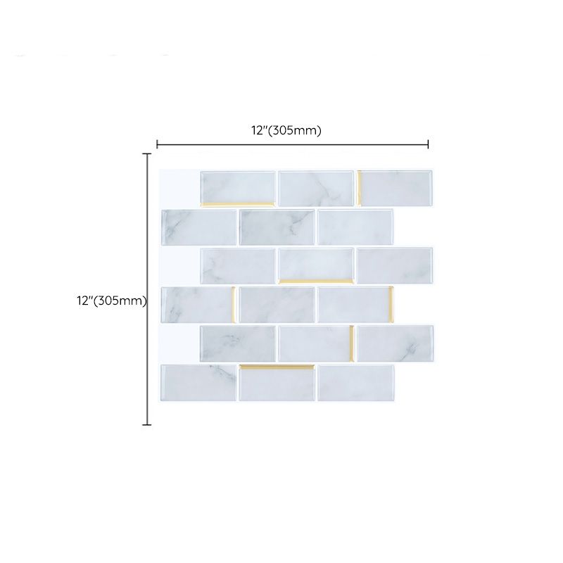 Frendorf | Mosaikfliesen zum Abziehen und Aufkleben Moderne Stil Tapete mit quadratischer Form