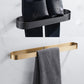 Frendorf | 2-teiliges modernes Badezimmer-Hardware-Set in Gold/Schwarz, Handtuchhalter
