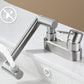 Frendorf | 2 Löcher Spülen Wasserhahn Schwenk Edelstahl Einhandgriff Zentralmontage Wasserhahn