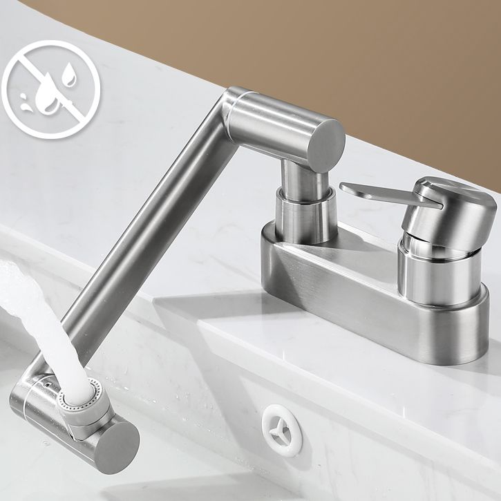 Frendorf | 2 Löcher Spülen Wasserhahn Schwenk Edelstahl Einhandgriff Zentralmontage Wasserhahn