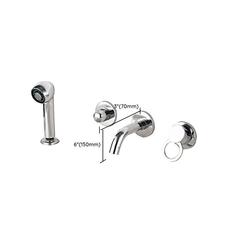 Frendorf | Wandmontierter Wasserhahn Messinghebelgriff Badezimmer Wasserhahn Handbrause