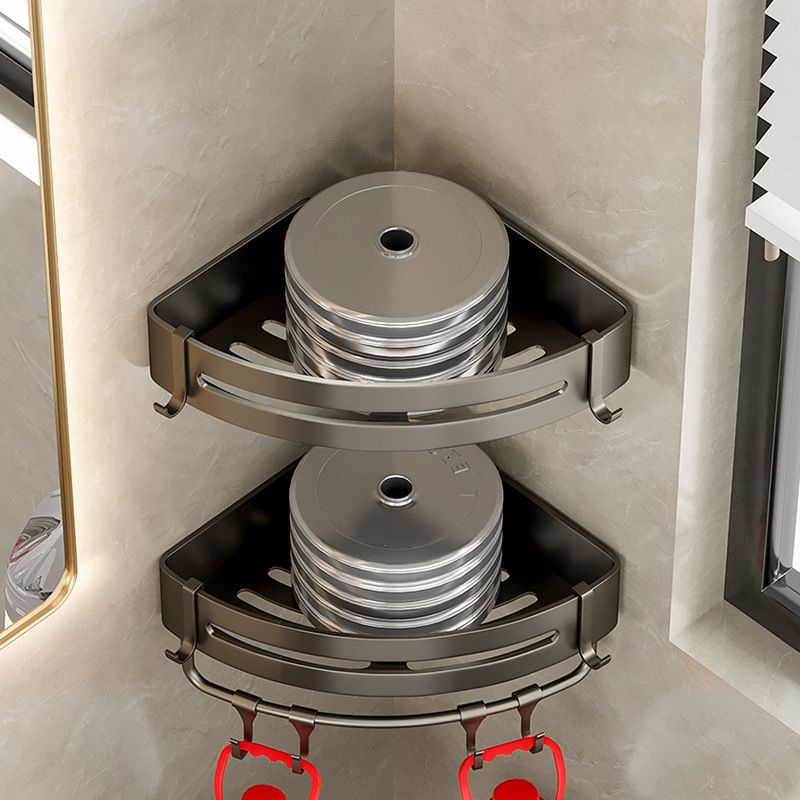 Frendorf | Zeitgemäßes Aluminium Badezimmer Zubehörset Graue Badablage