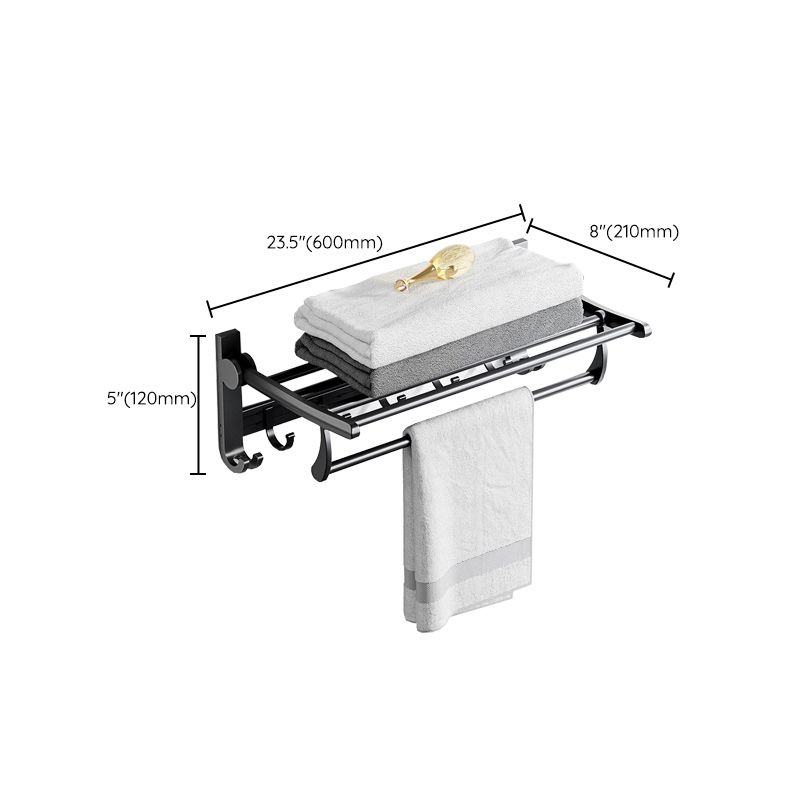 Frendorf | Modernes Aluminium-Badezimmerzubehör-Set Matt Schwarz Badregal/Handtuchhalter/Papierhalter