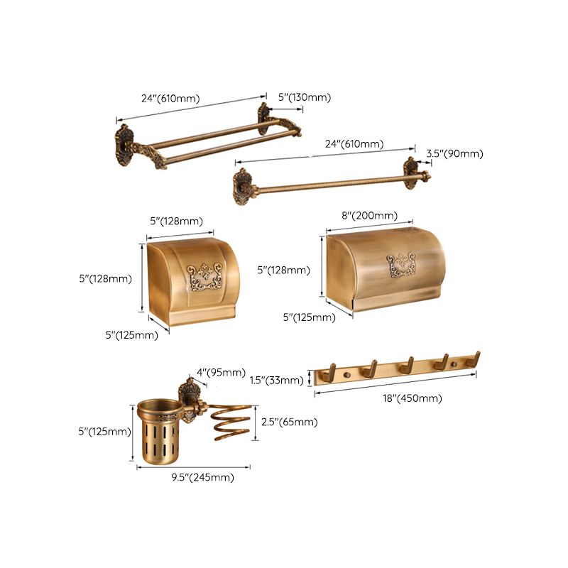 Frendorf | Messing Zubehör Hardware Set Traditionelle Badezimmer Zubehör Hardware Set