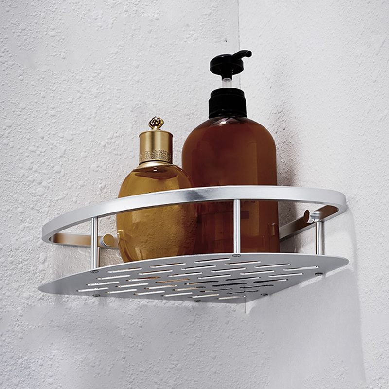 Frendorf | 3-teiliges modernes Badezimmer-Accessoire-Set Aluminium-Badregal in Silber