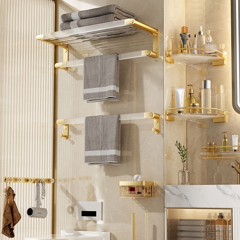 Frendorf | Modernes Badezimmerzubehörset aus Goldmetall und Acryl Badezubehörset