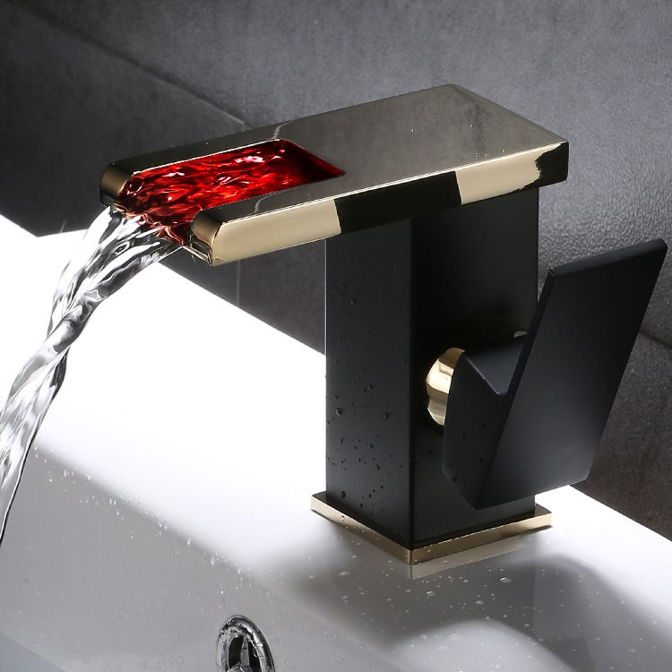 Frendorf | Waschbecken Wasserfall Auslauf Einhandarmatur mit LED Licht