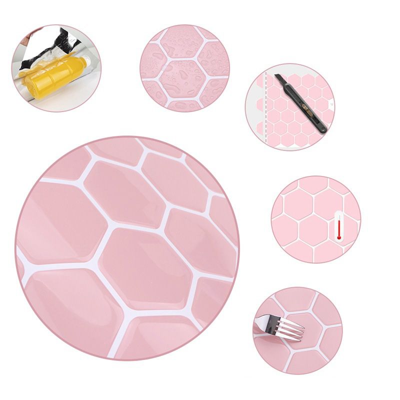 Frendorf | Selbstklebende Fliesen Einfarbig Hexagonal Kratzfest Selbstklebende Fliesen