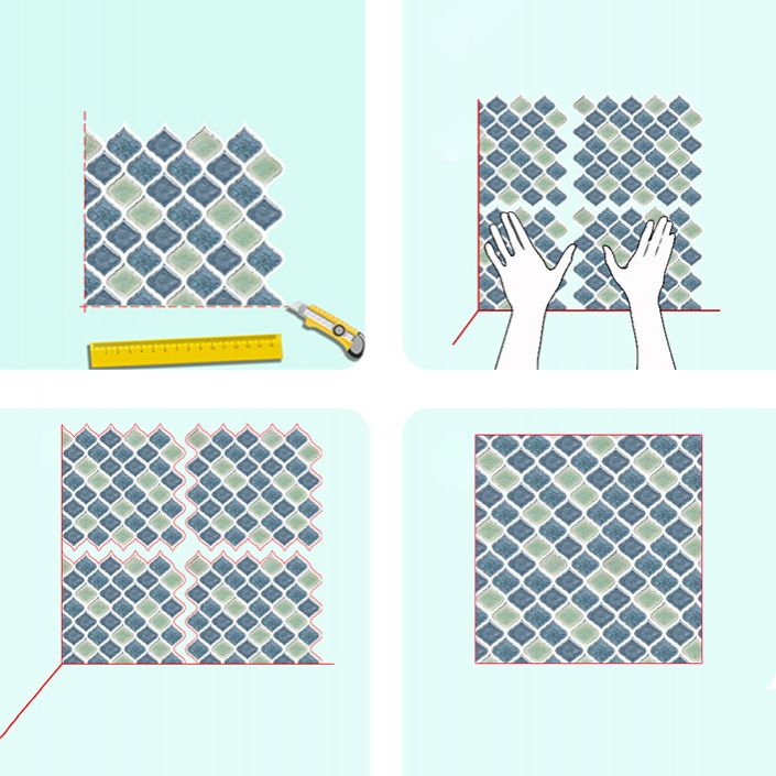 Frendorf | Kunststoff Peel & Stick Mosaikfliesen Wasserdichte Mosaikfliesen Tapete