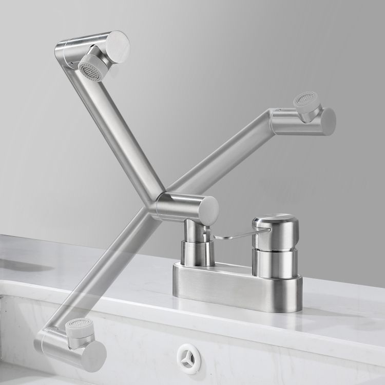 Frendorf | 2 Löcher Spülen Wasserhahn Schwenk Edelstahl Einhandgriff Zentralmontage Wasserhahn