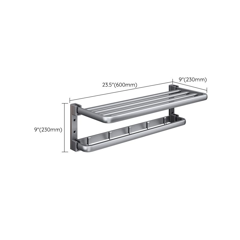 Frendorf | Moderne Badezimmer Zubehör Hardware Set Graue Handtuchstange Badregal Bad Hardware Set